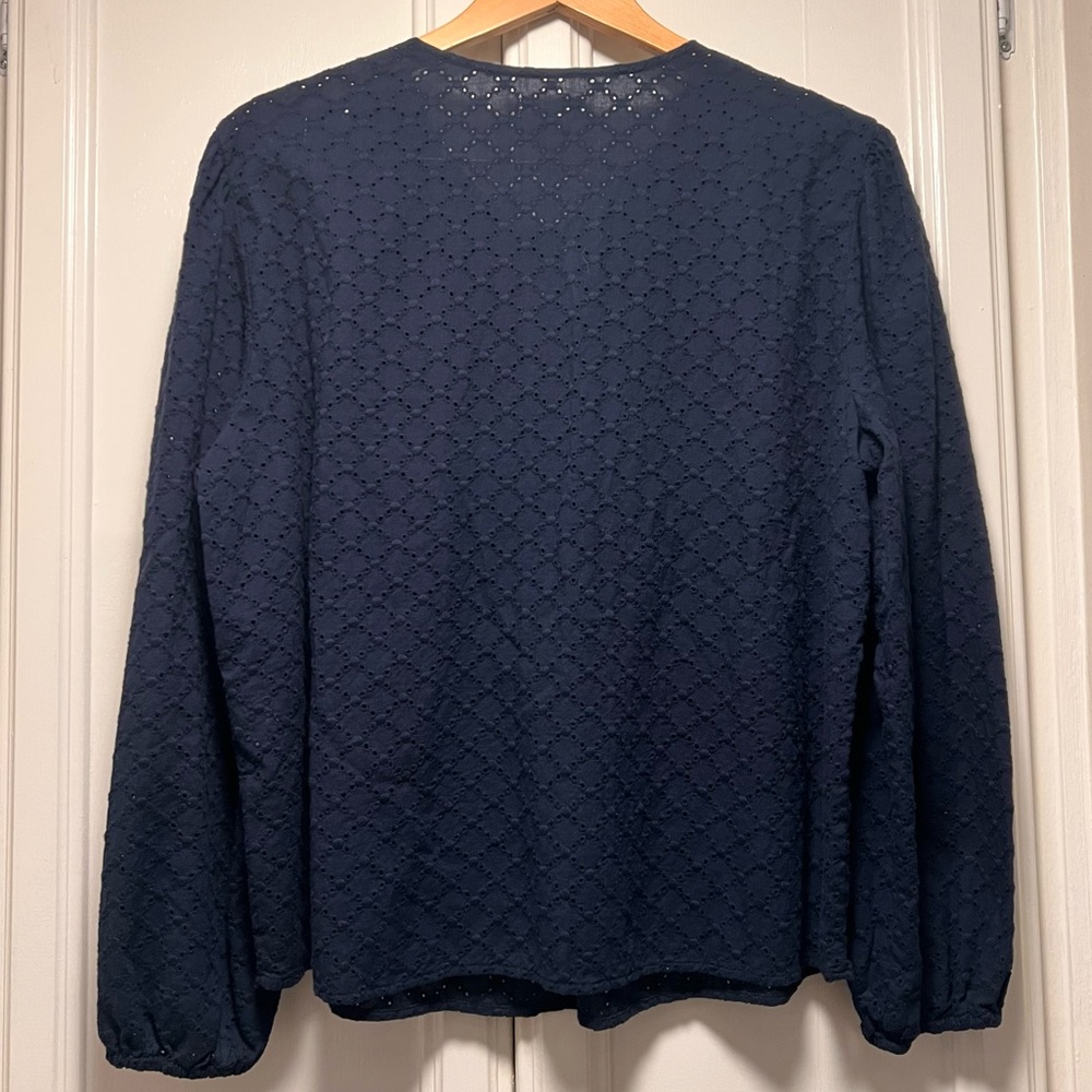 Style & Co Eyelet Pattern Split Neck Tassel Long … - image 5